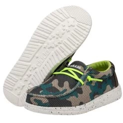Heydude Hey Dude Youth Wally Sox Taupe Camo -Heydude 130137034 WALLY YOUTH SOX TAPUE CAMO LEFT 3 68631