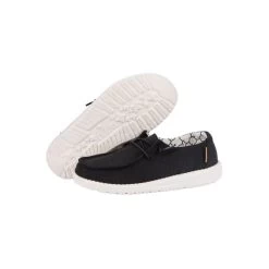 Heydude Hey Dude Wendy Toddler Linen Black Kid's Casual Shoe -Heydude 160024987 wendy toddler linen black 03