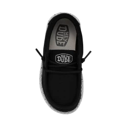 Heydude Hey Dude Wally Toddler Slub Canvas Black -Heydude 40029 001 WALLYTODDLERSLUBCANVAS BLACK RIGHTTOP