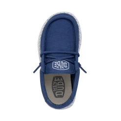 Heydude Hey Dude Wally Toddler Slub Canvas True Blue -Heydude 40029 428 WALLYTODDLERSLUBCANVAS TRUEBLUE LEFTTOP