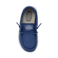 Heydude Hey Dude Wally Toddler Slub Canvas True Blue -Heydude 40029 428 WALLYTODDLERSLUBCANVAS TRUEBLUE RIGHTTOP