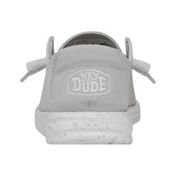 Heydude Hey Dude Wendy Slub Canvas Light Grey 11 Heydude Hey Dude Wendy Slub Canvas Light Grey -Heydude 40063 007 WENDYSLUBCANVAS LIGHTGREY LEFTBACK